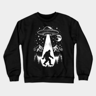 Funny Bigfoot UFO Abduction Sasquatch Alien Extraterrestrial Crewneck Sweatshirt